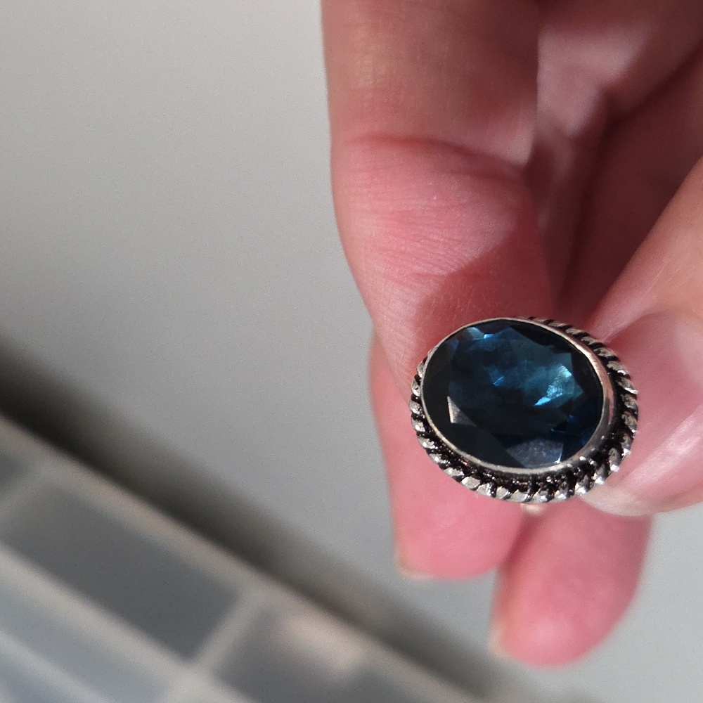 Sterling Silver London BLue Topaz Cuff Links - Picture 5 of 5